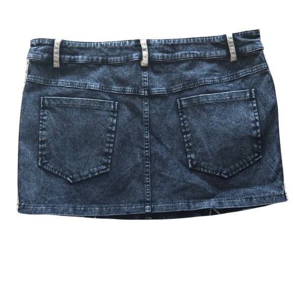 New AFTERHOUR Midnight Rodeo Set Black Wash Denim Embroidered Mini Skirt Sz M - Picture 8 of 12